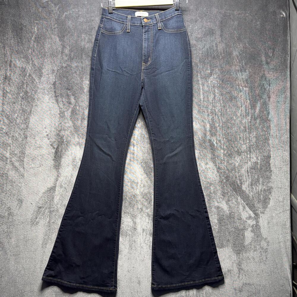 Vibrant M.I.U Jeans Juniors 9 Blue High Rise Flare Slim Stretch Dark Wash Denim